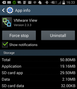 Screenshot of View Client Info on My Android